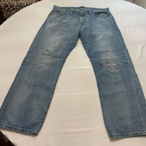 Polo Ralph Lauren Men’s Distressed Denim Jeans Size 35 X 30 - Picture 1 of 10